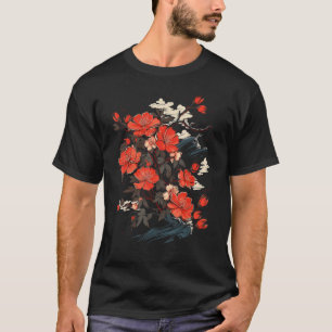 Ikebana Flower Art Japanse stijl Ocean Waves Grap T-shirt
