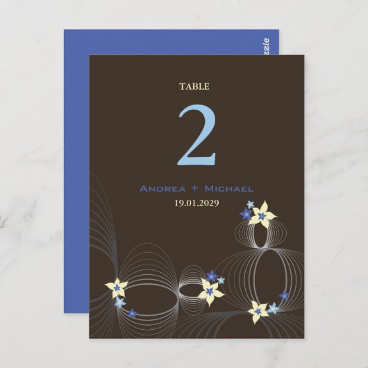 Ikebana Frangipani Blue Tropical Flower Wedding Briefkaart (Voorkant / Achterkant)