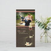 Ikebana Frangipani Pink Tropical Flower Wedding Save The Date (Staand voorkant)