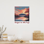 "Ikigai au Mont Fuji : Poster d'art japonais serei (Cuisine)