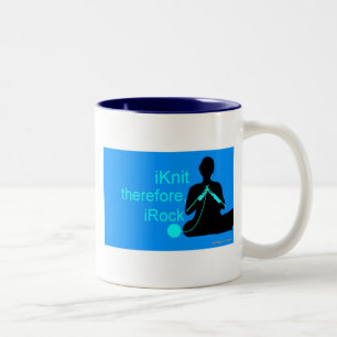 iKnit-Mok (blauw) Tweekleurige Koffiemok