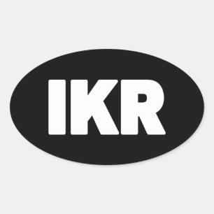 IKR   Sticker ovale à balayage de texte