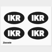 IKR | Sticker ovale à balayage de texte (Feuille)