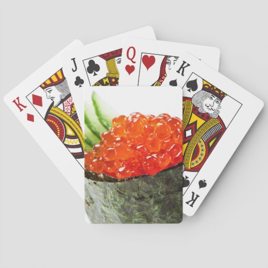 Ikura (Salmon Roe) Gunkan Maki Sushi Pokerkaarten (Achterkant)
