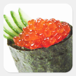 Ikura (Salmon Roe) Gunkan Maki Sushi Vierkante Sticker
