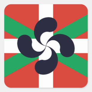 Ikurrina met Lauburu symbool Vierkante Sticker