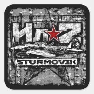 Il-2 Sovjet-vliegtuig Vierkante Sticker