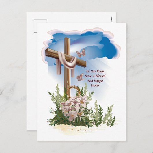 Il a augmenté carte postale de l'Est (Devant / Derrière)