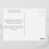 'Il A Dit Oui' Carte postale Faire-part fiançaille (Verso)