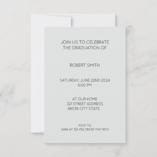 IL A FAIT DIPLÔME FAIRE-PART INVITATION PARTI (Dos)