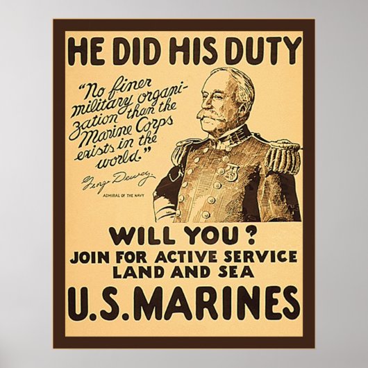 Il A Fait Son Devoir ~ Poster Vintage WW1 (Devant)