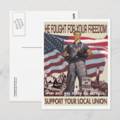 Il a lutté pour votre liberté -- Carte postale de (Devant / Derrière)