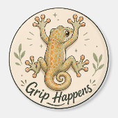 Il arrive qu'on s'accroche, Magnet frigo Gecko. (Devant)
