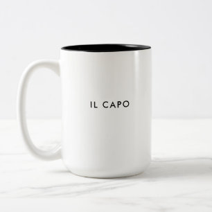 Il Capo   De baas   Aangepaste Italiaanse koffie M Tweekleurige Koffiemok