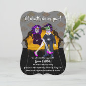 Il Death Do us Part Sugar Skulls Verlovingsfeest Kaart (Staand voorkant)