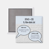 Il dit, elle dit Code binaire Save the Date Magnet (Recto/Verso)