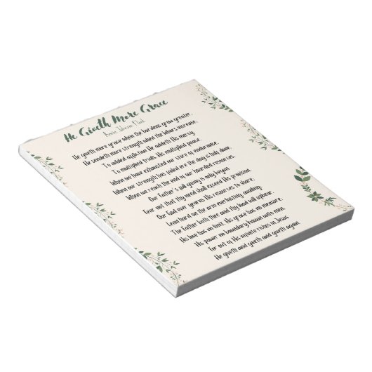 Il Donne Plus De Bloc-Notes De Grace (Incliné)