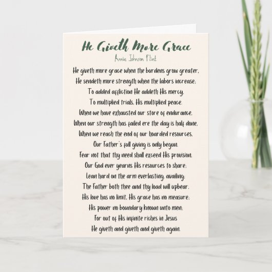 Il Donne Plus De Grace Carte Pliée (Devant)