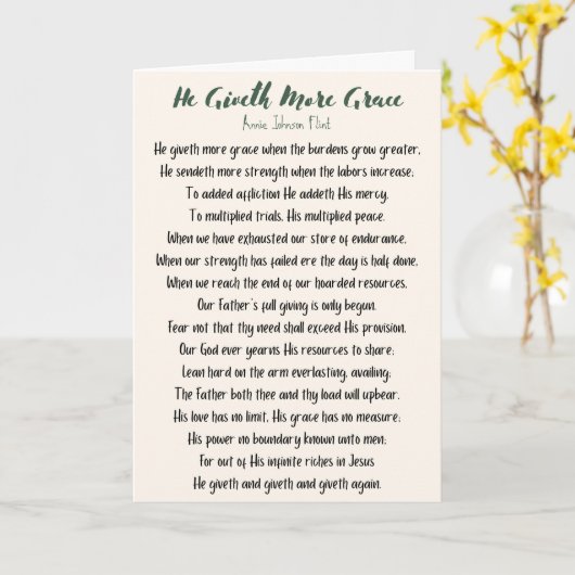 Il Donne Plus De Grace Carte Pliée (Fleur jaune)