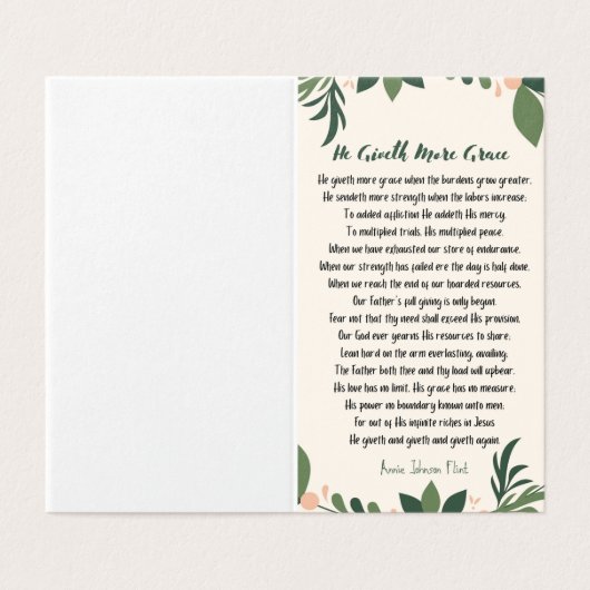 Il Donne Plus De Grace Mini Carte de Note Pliée (Outside Unfolded)