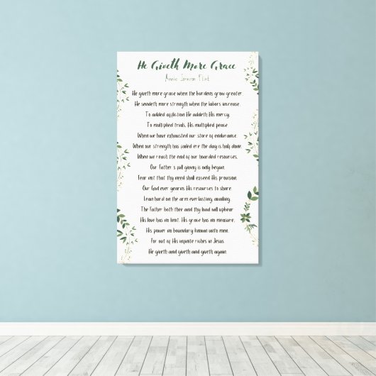 Il Donne Plus De Grace Toile Enveloppée (Insitu (Plancher de Bois))