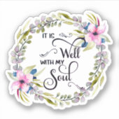 Il est bien rose cadre floral sticker (Devant)