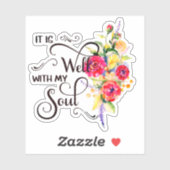 Il est bien rouge et jaune autocollant floral (Feuille)