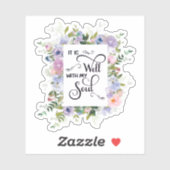 Il est bien violet cadre floral sticker (Feuille)