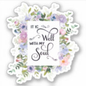 Il est bien violet cadre floral sticker (Devant)