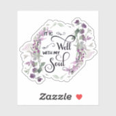 Il est bien violet cadre floral sticker (Feuille)