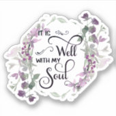 Il est bien violet cadre floral sticker (Devant)