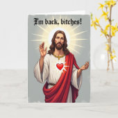 Il est de retour Carte de message drôle (Fleur jaune)