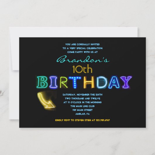 IL est ÉLECTRIQUE ! 10ème invitation de fête (Devant)