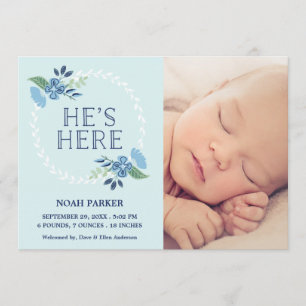 Il est ici Faire-part de naissance