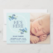 Il est ici | Faire-part de naissance (Devant)