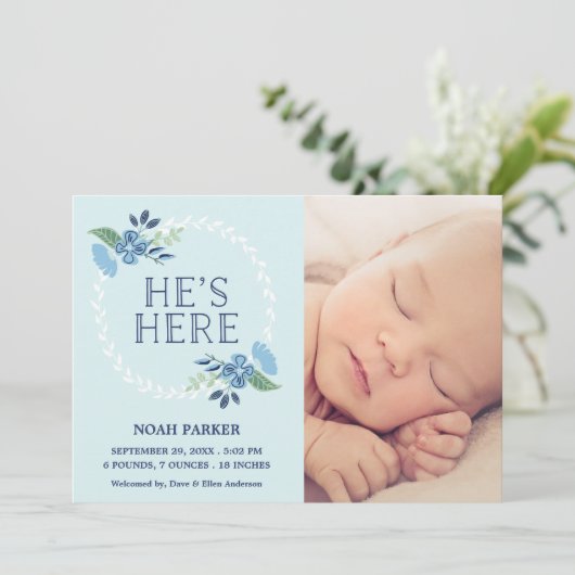 Il est ici | Faire-part de naissance (Debout devant)