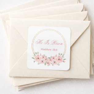 Il Est Ressuscité Autocollants Floraux Rose Or de