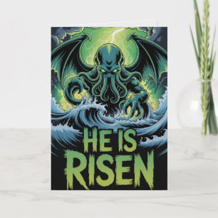Il est ressuscité Carte de Pâques Cthulhu Drôle Ho