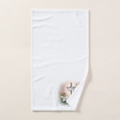 Il est ressuscité Croix de Pâques avec des fleurs (Serviette à main)