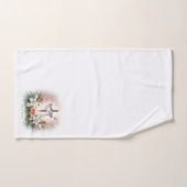 Il est ressuscité Croix de Pâques avec des fleurs (Serviette à main)