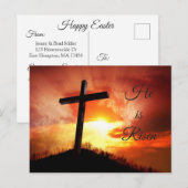 Il est ressuscité, croix religieuses Carte postale (Devant / Derrière)