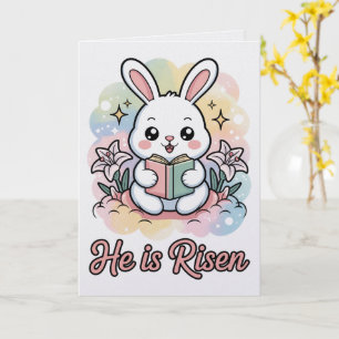 Il est ressuscité Lapin Kawaii Carte de Pâques