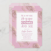Il Est Ressuscité Pink Paster Invitation Card (Devant / Derrière)