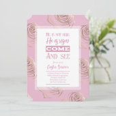 Il Est Ressuscité Pink Paster Invitation Card (Debout devant)
