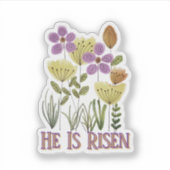 Il Est Ressuscité Sticker Floral De Pâques Moderne (Devant)