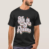 Il Est Ressuscité T-shirt Typographie Rétro (Devant)