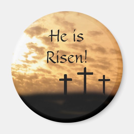 Il est Risen Croix et Sunset Easter Magnet (Devant)