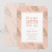 Il Est Risqué Peach Peach Paster Invitation Card (Devant / Derrière)