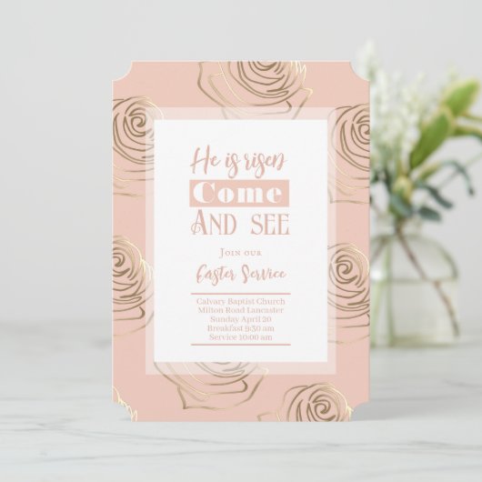 Il Est Risqué Peach Peach Paster Invitation Card (Debout devant)