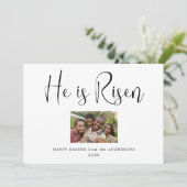 Il Est Risqué Script Photo Moderne Carte Pâques (Debout devant)